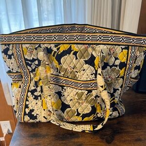 Vera Bradley Black and Yellow Floral Tote